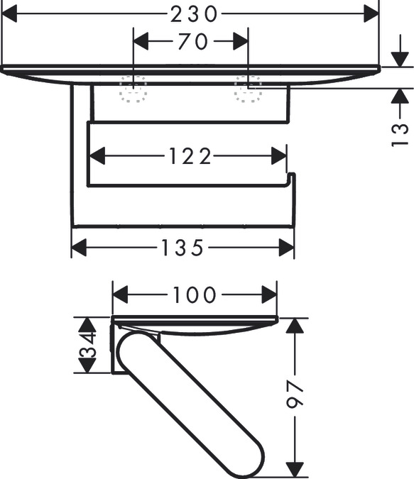 Держатель туалетной бумаги HANSGROHE WallStoris 27928670 с полкой, матовый чёрный