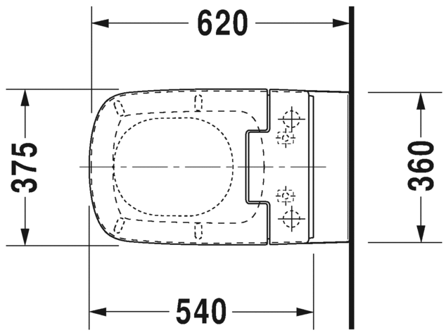 Унитаз подвесной Duravit DuraStyle 2537590000 с вертикальным смывом, для SensoWash, белый