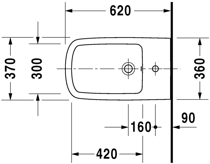 Подвесное биде Duravit DuraStyle 2286150000 с переливом, белое