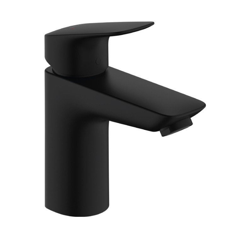 Однорычажный смеситель для раковины HANSGROHE Logis 71107670 с донным клапаном, цвет Чёрный матовый