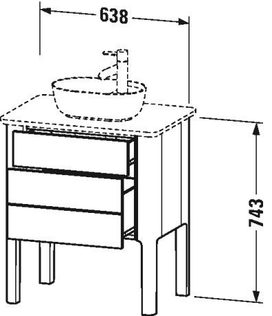 Тумба напольная под столешницу Duravit Luv LU956503636 белый