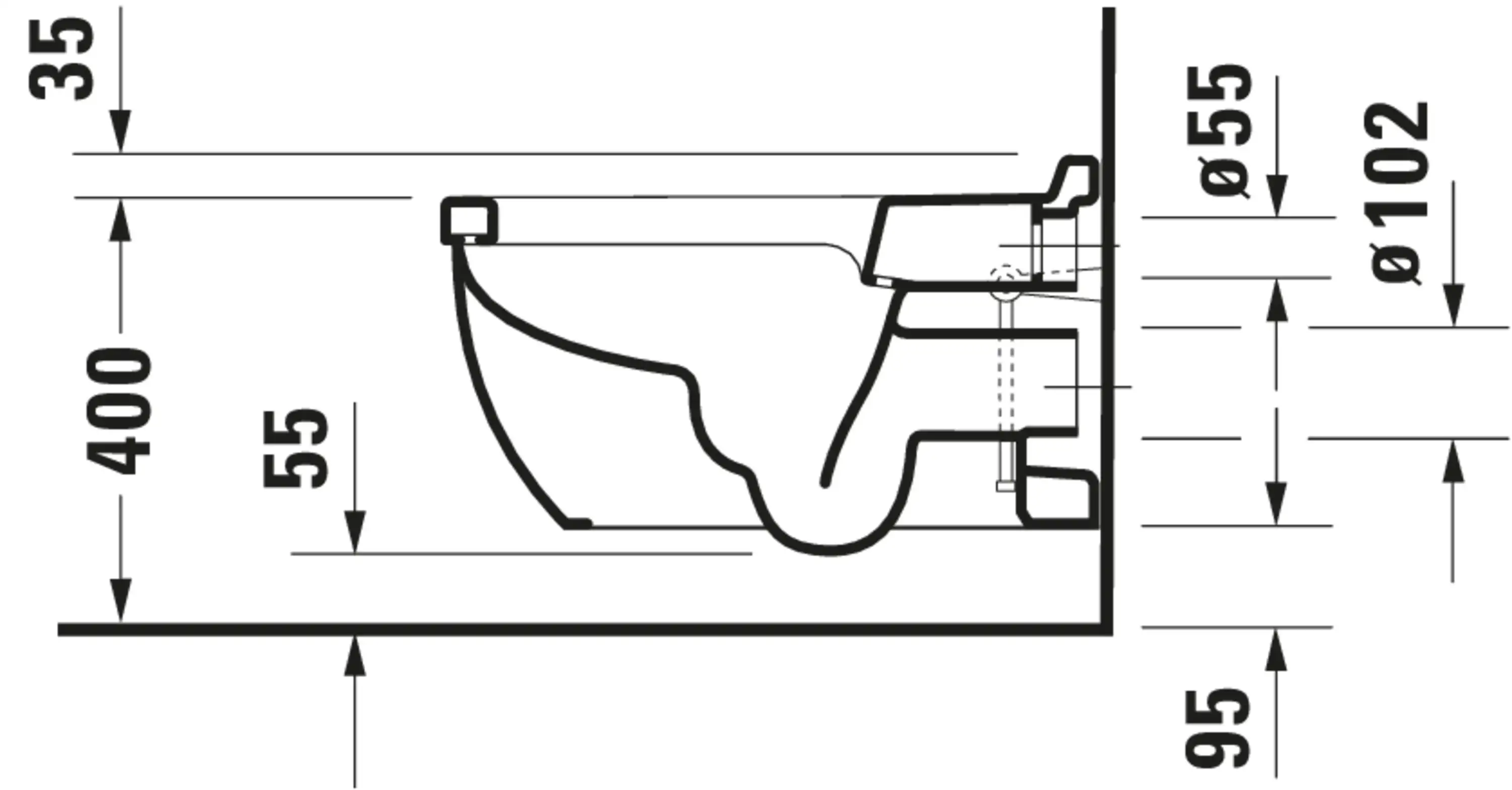 Унитаз подвесной Duravit Starck 3 2226590000 для крышки - биде SensoWash, белый