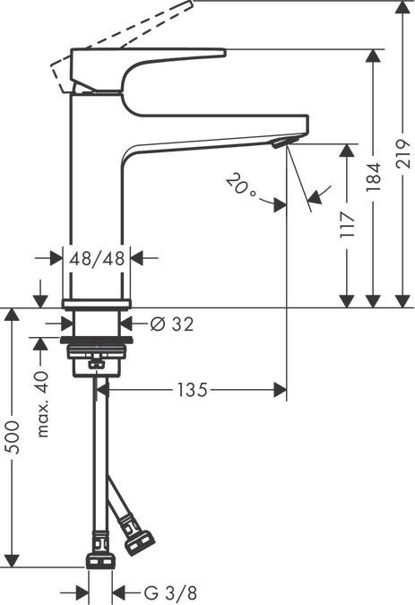 Смеситель для раковины Hansgrohe Metropol 32507990 со сливным донным клапаном Push-Open, полированное золото