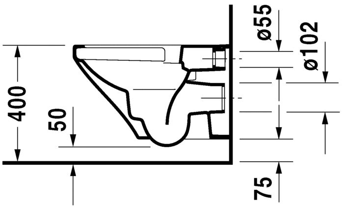 Унитаз подвесной Duravit DuraStyle 2538090000 с вертикальным смывом, без сидения, безободковый, белый