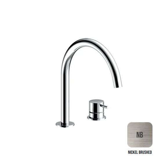 Одновентильный смеситель для раковины ALMAR WASH BASIN E214005.NB излив 221 мм, цвет Nickel Brushed