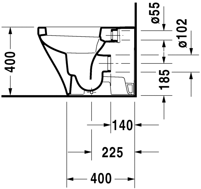 Напольный приставной унитаз Duravit DuraStyle 2150090000 белый