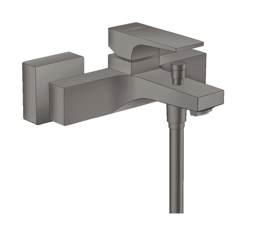 Однорычажный смеситель для ванны настенный HANSGROHE Metropol 32540340 с рычаговой рукояткой, цвет Шлифованный чёрный хром