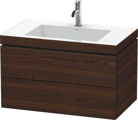 Тумба подвесная с раковиной Duravit L-Cube LC6927N7272 дуб темный брашированный
