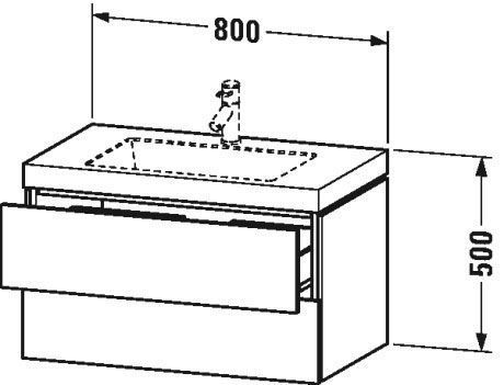 Тумба подвесная с раковиной Duravit L-Cube LC6927O4949 графит матовый