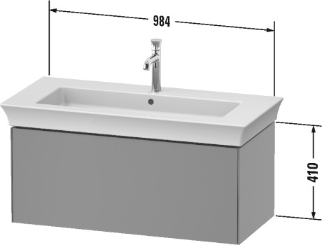 Тумба подвесная  DURAVIT White Tulip WT424203636 458 мм х 984 мм, с одним выдвижным ящиком, белый шелковисто-матовый