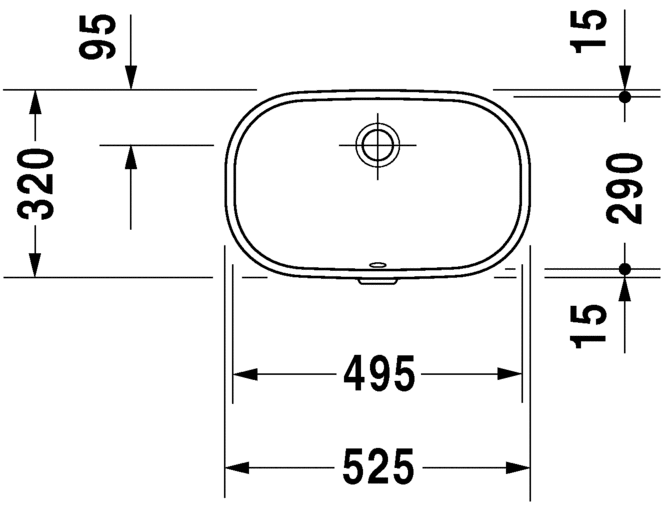 Раковина встраиваемая снизу Duravit D-Code 0338490000 495 x 290 мм