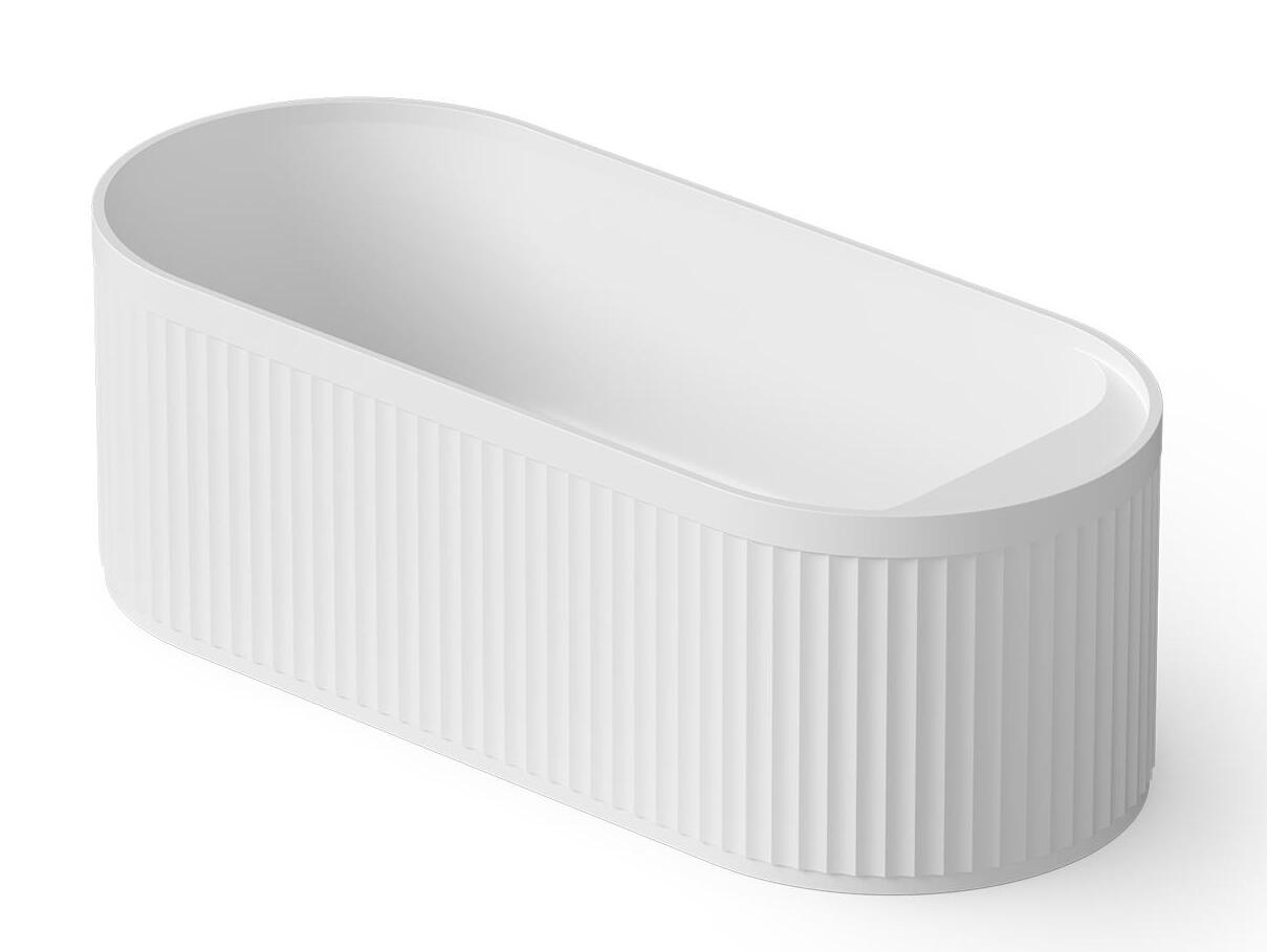 Ванна овальная отдельностоящая из композита DEA DESIGN STRIPES DD8801 1710 18, размер  1710 мм х 720 мм х 560 мм, с сифоном и донным клапаном, цвет Белый матовый White №18