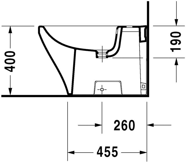 Напольное биде Duravit DuraStyle 2283100000 с переливом, с креплением, белое
