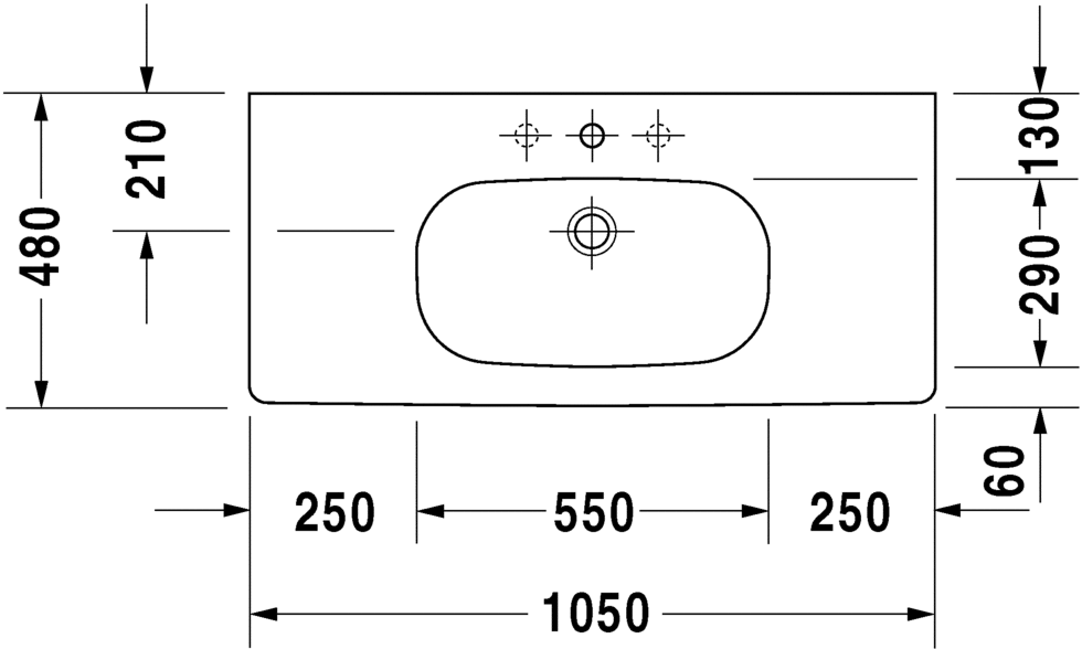 Раковина для мебели  Duravit d-code 03421000002 105х48 см