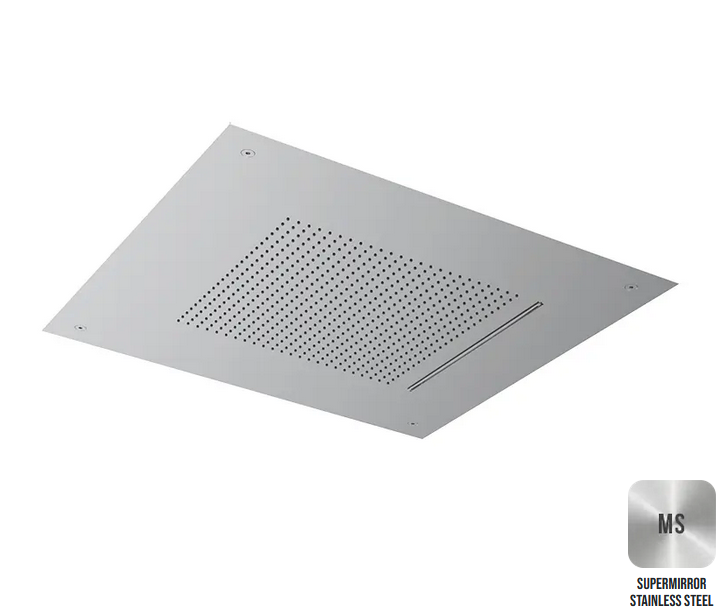 Встраиваемый потолочный верхний душ ALMAR VELVET RAIN E044280.MS 500 мм х 500 мм, из нержавеющей стали, цвет Stainless Steel Mirror