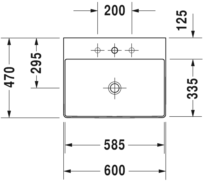 Раковина с глазуровкой снизу Duravit DuraSquare 235360 60х47x14cм