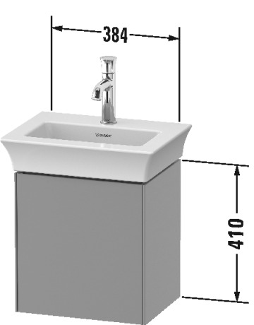 Тумба подвесная левая DURAVIT White Tulip WT4240LH585 298 мм х 384 мм, с одной дверцей, белый глянцевый/дуб натуральный