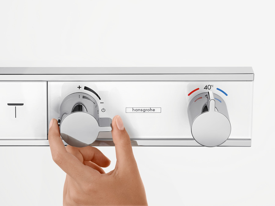 Смеситель для душа с термостатом Hansgrohe RainSelect 15357400 белый, хром
