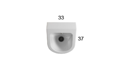 Писсуар подвесной GLOBO FORTY3 FO029BI 340 мм х 570 мм, без ободка (Rimless), со скрытым подводом воды, с сифоном, с креплением, белый