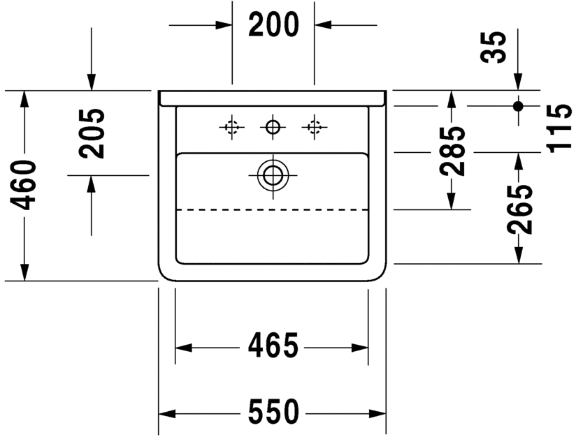 Раковина встраиваемая до половины Duravit Strack 3 0310550000 55х46 см