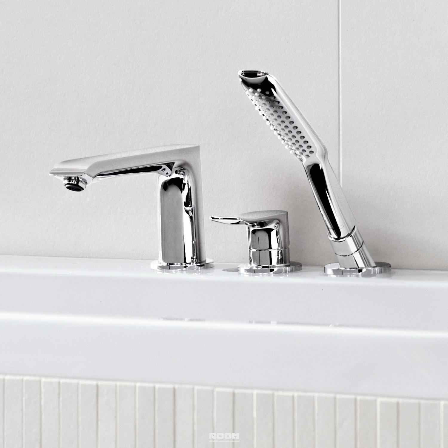 Смеситель на борт ванны на 3 отверстия Hansgrohe Metris 31190000 Хром