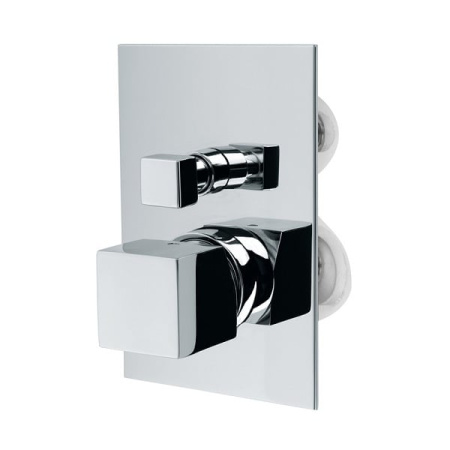 BOSSINI CUBE  Z004202.030_УЦ  Смеситель механический встраиваемый с девиатором на 2 направления, со скрытой частью, хром (030)/ Товар с выставки. Мелкие царапины.