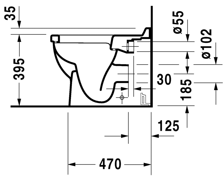 Напольный приставной унитаз Duravit Starck 3 0124090000 белый