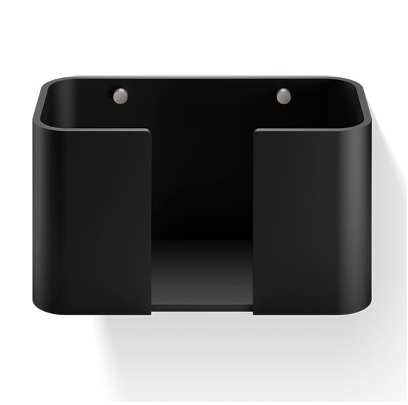 Контейнер для бумажных и гостевых полотенец, настенный DECOR WALTHER  STONE WPTB    0974264    16 X27 X13 см, композит черный матовый/крепления хром