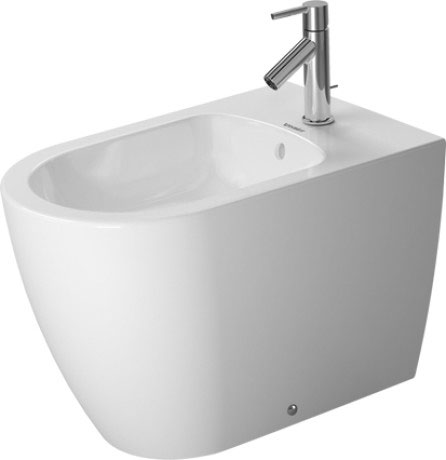 Напольное биде Duravit ME by Starck  2289103200 с переливом, с креплением, пристенный вариант, белое шелковисто-матовое