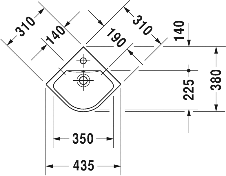 Раковина подвесная Duravit me by starck 0722430000 43х38см