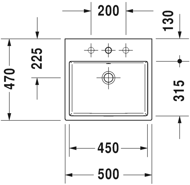 Раковина встраиваемая сверху Duravit Vero Air 2352500000 50х47см
