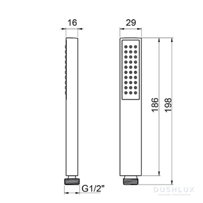 Ручной душ цилиндрической формы ALMAR EasyBrass hand shower E082095.316 цвет сталь нержавеющая брашированная AIS 316