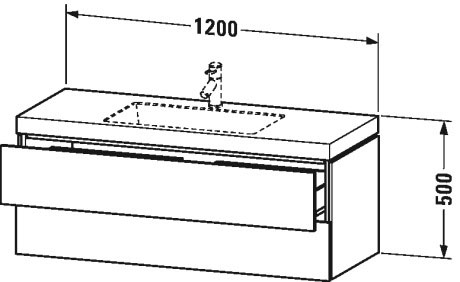 Тумба подвесная с раковиной Duravit L-Cube LC6929O4343 базальт матовый