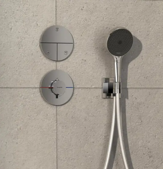 Переключатель потоков воды на 3 источника Hansgrohe ShowerSelect Comfort S 15558700 цвет Белый матовый