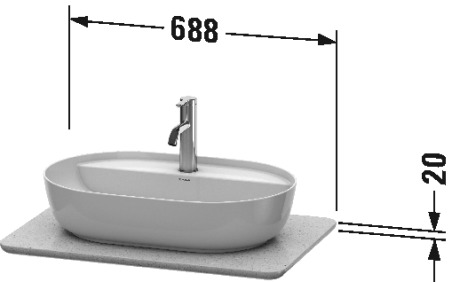 Столешница для раковины Duravit Luv LU946501717 кварцевый камень белый структурный