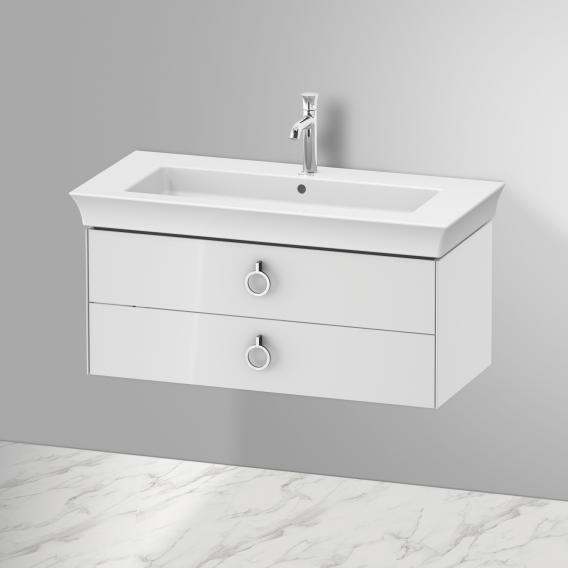 Тумба подвесная DURAVIT White Tulip WT435208585 458 мм х 984 мм, с двумя выдвижными ящиками, с ручками, белый глянцевый