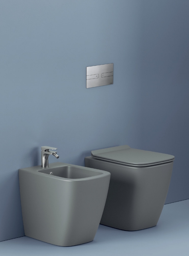 Клавиша смыва ARTCERAM INOX 712 712.000.BS 245 мм х 165 мм, 2 режима, нержавеющая сталь, цвет Steel