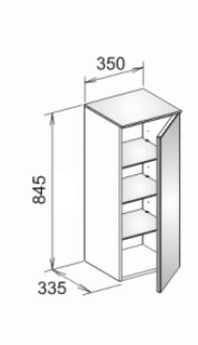 Средний шкаф Keuco Royal Reflex 34020 130002 корпус матовый лак/фасад стекло титан
