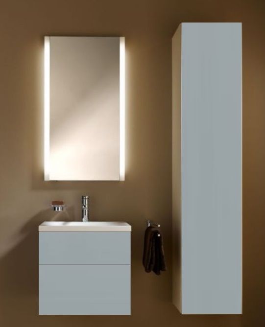 Тумба под умывальник Keuco Royal Reflex  34090 130002 корпус матовый лак/фасад стекло титан