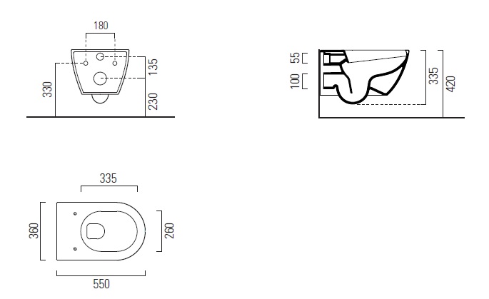 Унитаз подвесной безободковый GSI PURA 8815FR524 550 мм х 360 мм, с Swirlflush, с крепежом, цвет Матовый Blush (старый артикул 881524/ 8815FR224)
