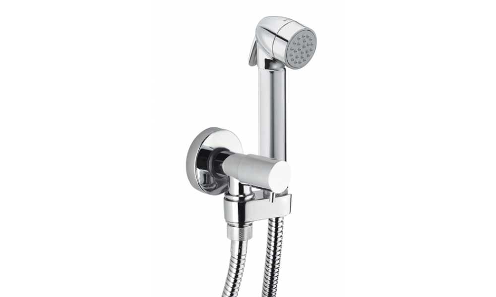 Гигиенический комплект Bossini Talita Gom E57005 Хром (с запорным вентилем) (изделие снято с производства)