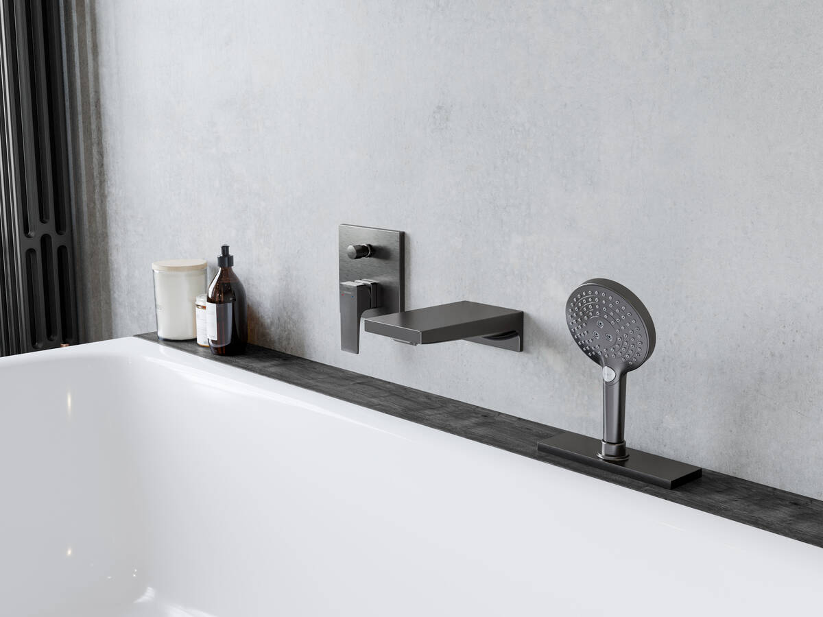 Шланговое подключение HANSGROHE sBox Square 28010670 с прямоугольной розеткой, Матовый чёрный