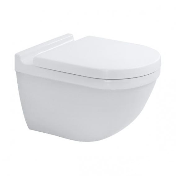 Унитаз подвесной Duravit Starck 3 25270900001 с вертикальным смывом, без сидения, с покрытием WonderGliss, безободковый, с креплением, белый