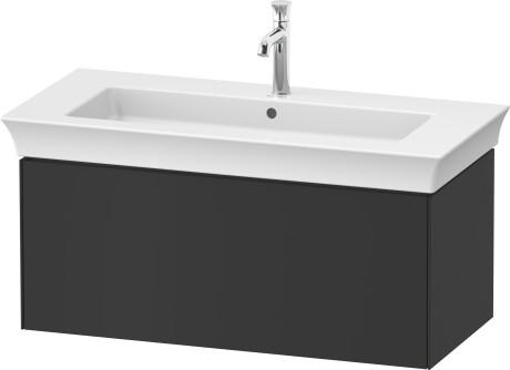 Тумба подвесная правая DURAVIT White Tulip WT424205858 458 мм х 984 мм, с одним выдвижным ящиком, графит шелковисто-матовый