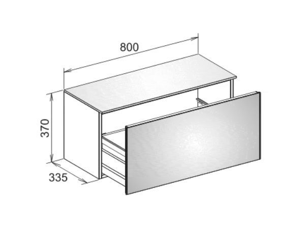 Боковая тумба Keuco Royal Reflex  34010 130000 корпус матовый лак/фасад стекло титан