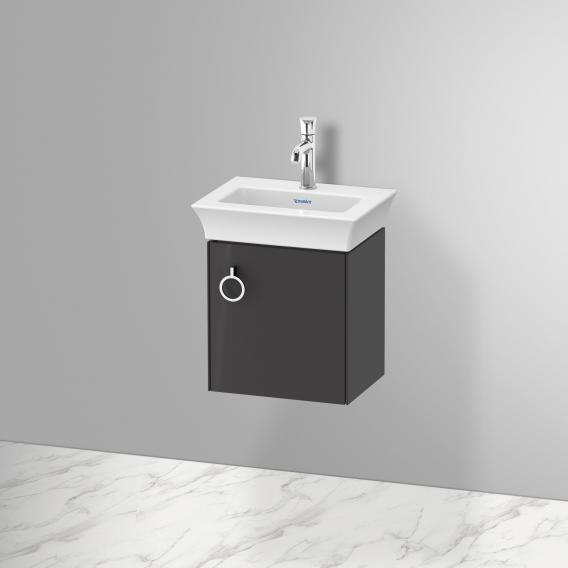 Тумба подвесная правая DURAVIT White Tulip WT4250RH1H1 298 мм х 384 мм, с одним выдвижным ящиком, с ручкой, графит глянцевый