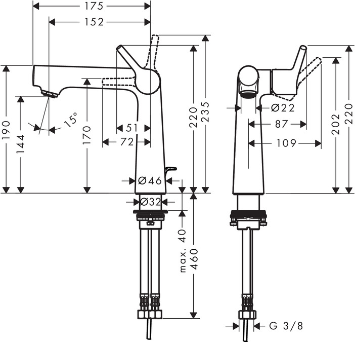 Смеситель для раковины Hansgrohe Talis S 72113000 Хром