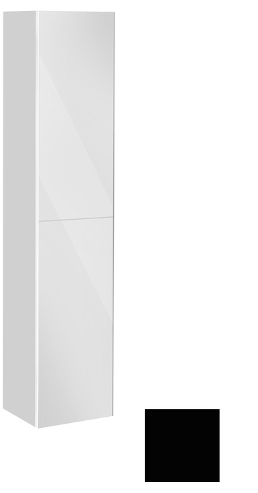 Высокий шкаф-пенал Keuco Royal Reflex  34030 570001 корпус матовый лак/фасад стекло черный