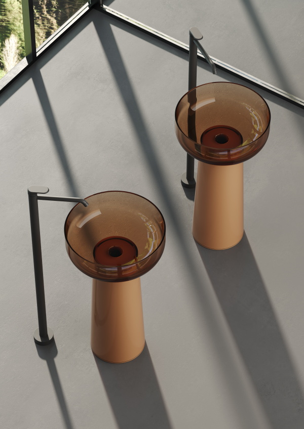Раковина напольная из полимера и композита DEA DESIGN Pedestal Basin DD2027 480 R6 18 480 мм х 480 мм х 880 мм, цвет Сlassic green/пьедестал Белый