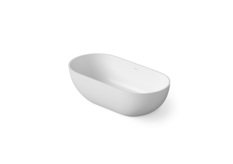 Ванна овальная отдельностоящая из полимера DEA DESIGN SHADOW DD8619 1650 18 1650 мм х 820 мм х 520 мм, с сифоном и донным клапаном, цвет Белый